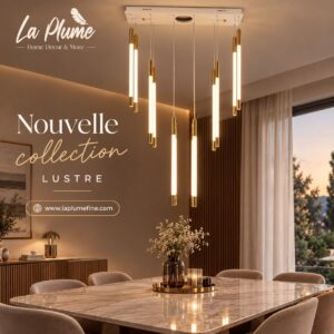 Lustre d'escalier LED moderne Kate Gold Tube