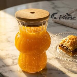 Coupe de Glace avec Paille et Couvercle Bambou