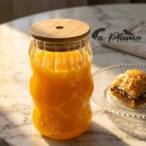Coupe de Glace avec Paille et Couvercle Bambou