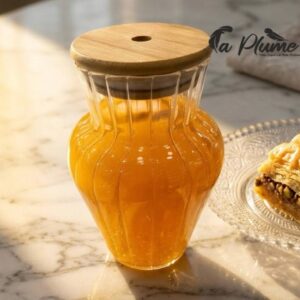 Coupe de Glace avec Paille et Couvercle Bambou