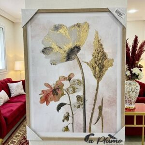 Cadre Floral aux Éclats d'Or 40,5 x 50,5 Cm