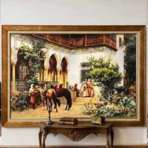 Tableau d’Art Scène de Vie au Palais Oriental 73 x 103 Cm