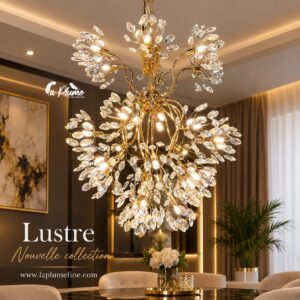 Lustre Bijou en Cristal et Laiton