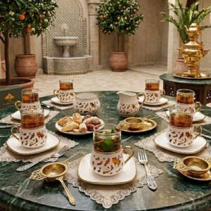 Service à Thé Royal 12 Pièces Édition "Moucharabieh d'Or"