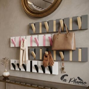 Cache-Compteur Design Mural à Crochets Rabattables