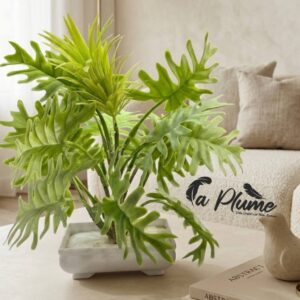 Philodendron "Lacy Tree" Artificiel en Coupe Céramique