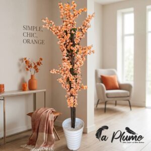 Plante Artificielle Grande “Élégance Orangée” en Pot Design 1m85