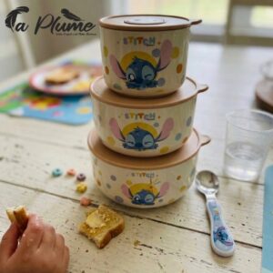 Ensemble 3 Lunch Box Empilables Design Cartoon "Stitch"
