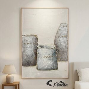 Cadre Décoratif Épure et Relief Doré 82,5 x 123 Cm