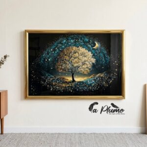 Cadre Décoratif L'Arbre de Nuit Étincelant 63 x 43 Cm