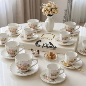 Service à Café 24 Pièces Floral