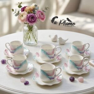 Service à Café et Lait "Aquarelle Pastel"