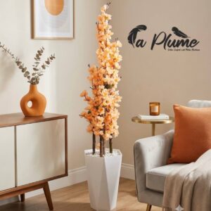 Plante Artificielle Arbre de Cerisier Artificiel "Peach Blossom" avec Grand Pot Design 1m15