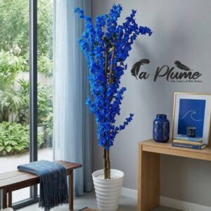 Plante Artificielle Grande “Élégance Royal Bleu” en Pot Design 1m85