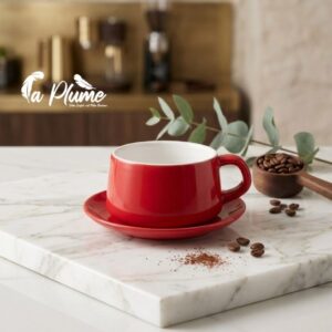 Tasse et sous tasse à café en céramique