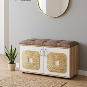 Banc de Rangement Sculpté  Élégance et Pratique