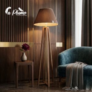 Lampadaire Trépied en Bois