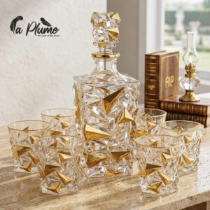 Service carafe  de 7 pièce  Luxe en Cristal et Or