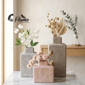 Vases Cubiques en Béton Brut
