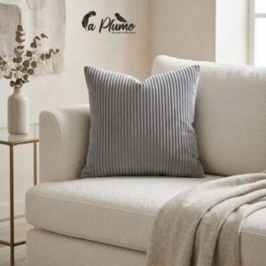 Coussin en Velours Côtelé