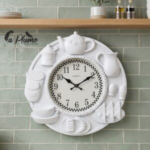 Horloge Murale de Cuisine Thème Petit-Déjeuner