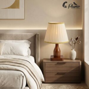 Lampe de Chevet en Bois Sculpté
