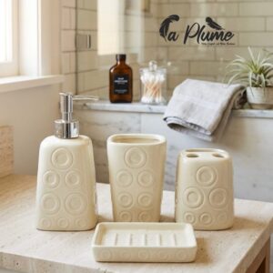 Ensemble de Bain en Céramique à Motifs Circulaires