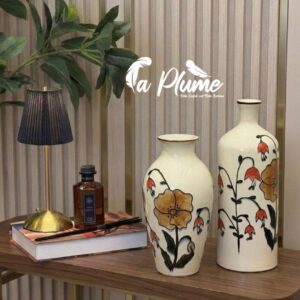 Vases en Céramique à Motifs Botaniques