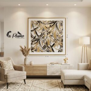 Cadre Mural Reflets d'Or et d'Ombre (50x50 cm)