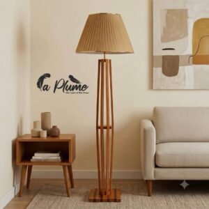 Lampadaire sur pied "Symphonie Organique" en bois sculpté