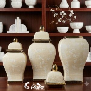 Vases couvert Décoratifs "L’Éclat d'Ivoire"