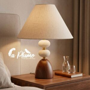 Lampe de chevet sculpturale « Équilibre Naturel »
