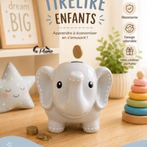 Tirelire pour enfants en forme d'éléphant stylisé