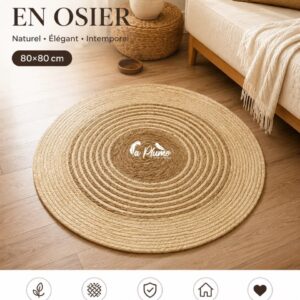 Tapis Rond en Osier Tressé