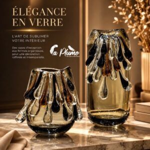 Vase sculptural en verre d'art