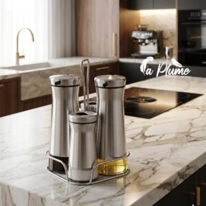 Porte vinaigrier moderne en acier inoxydable