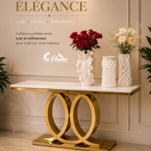 Console Élégance aux Anneaux Entrelacés
