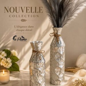 Vases Argentés au Style Bohème Chic