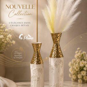 Vases Bicolores aux Motifs Pissenlits