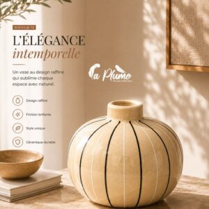 Vase Sphérique aux Ridules Graphiques