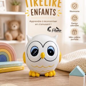Tirelire pour enfants en forme de hibou stylisé