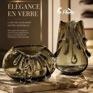 Vases Sphérique et Cône aux Gouttes Perlées