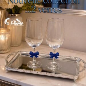 Verre à pied décoratif orné d'un nœud 2 pièce