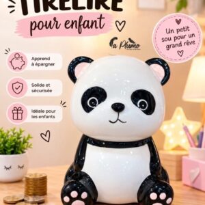 Tirelire pour enfants en forme de panda assis