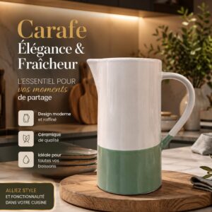 Carafe en céramique bicolore allie esthétique moderne