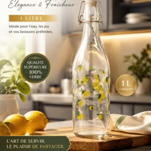 Bouteille en Verre 1L Élégance & Fraîcheur