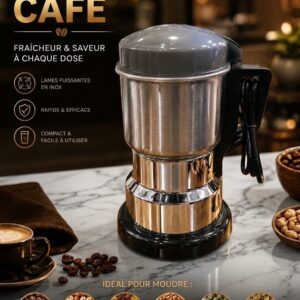Moulin à Café Électrique en Inox avec Poignée