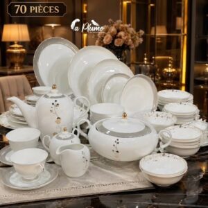 Service de Table Prestige en Porcelaine Fine de 70 Pièce