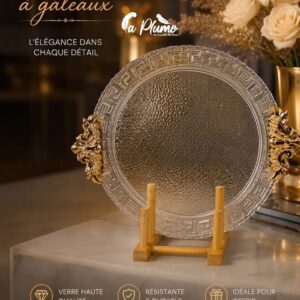 Assiette à gâteaux de style baroque en verre