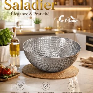 Saladier en acier inoxydable au design martelé